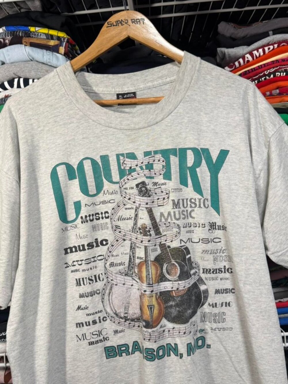 90s vintage country music Branson, MO graphic t shirt Heathered grey